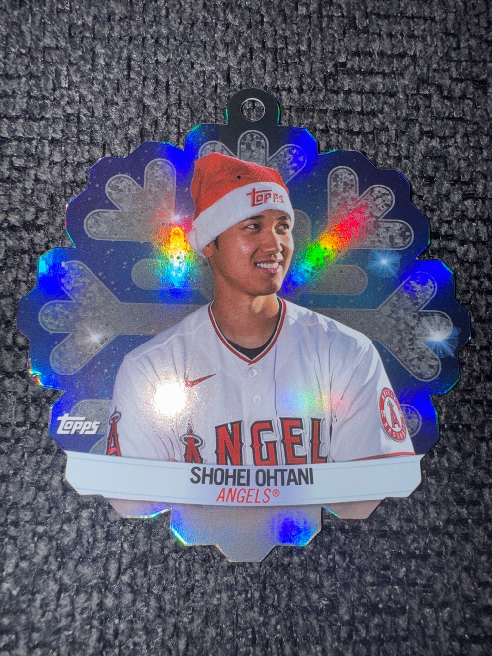 Shohei Ohtani Topps Holographic Refractor Snowflake Ornament MLB